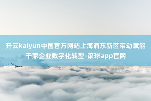 开云kaiyun中国官方网站上海浦东新区带动赋能千家企业数字化转型-滚球app官网