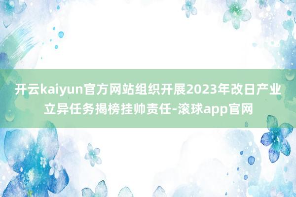 开云kaiyun官方网站组织开展2023年改日产业立异任务揭榜挂帅责任-滚球app官网