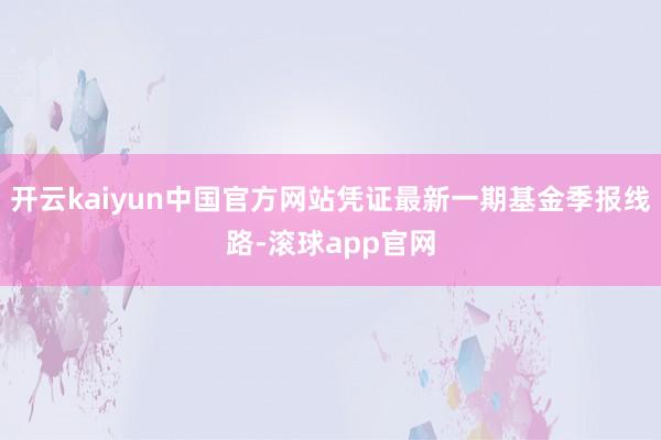 开云kaiyun中国官方网站凭证最新一期基金季报线路-滚球app官网