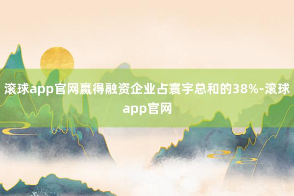 滚球app官网赢得融资企业占寰宇总和的38%-滚球app官网