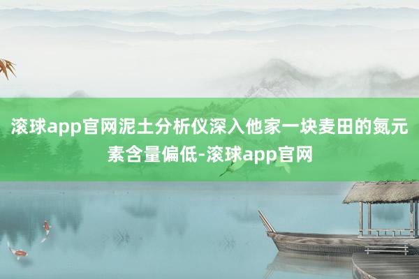 滚球app官网泥土分析仪深入他家一块麦田的氮元素含量偏低-滚球app官网