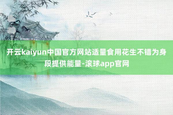 开云kaiyun中国官方网站适量食用花生不错为身段提供能量-滚球app官网