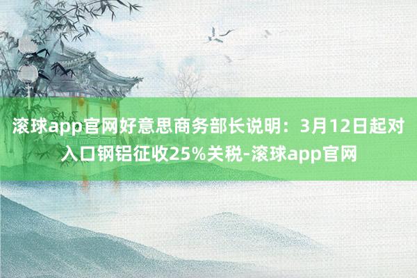 滚球app官网好意思商务部长说明：3月12日起对入口钢铝征收25%关税-滚球app官网