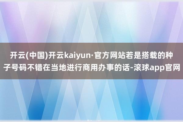 开云(中国)开云kaiyun·官方网站若是搭载的种子号码不错在当地进行商用办事的话-滚球app官网