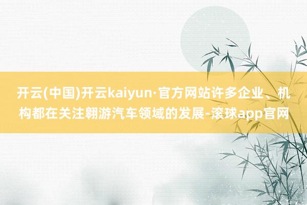开云(中国)开云kaiyun·官方网站许多企业、机构都在关注翱游汽车领域的发展-滚球app官网