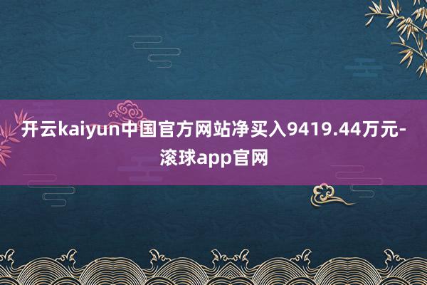 开云kaiyun中国官方网站净买入9419.44万元-滚球app官网