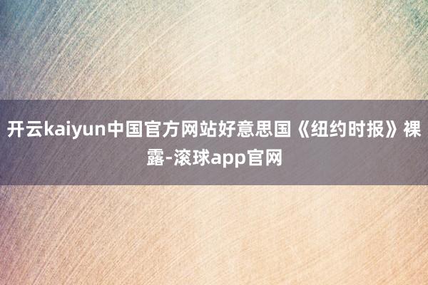 开云kaiyun中国官方网站好意思国《纽约时报》裸露-滚球app官网