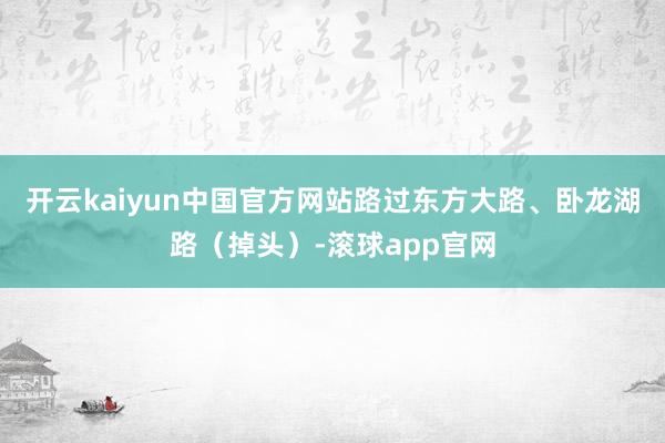 开云kaiyun中国官方网站路过东方大路、卧龙湖路（掉头）-滚球app官网