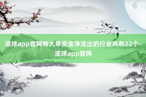 滚球app官网特大单资金净流出的行业共有22个-滚球app官网