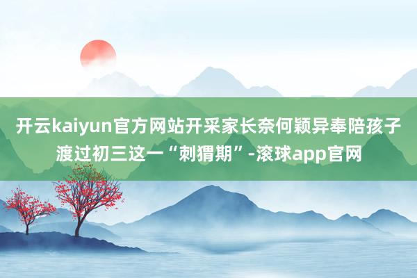 开云kaiyun官方网站开采家长奈何颖异奉陪孩子渡过初三这一“刺猬期”-滚球app官网