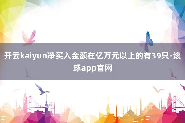 开云kaiyun净买入金额在亿万元以上的有39只-滚球app官网
