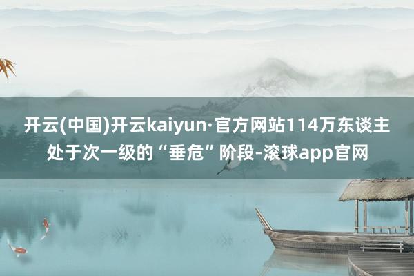 开云(中国)开云kaiyun·官方网站114万东谈主处于次一级的“垂危”阶段-滚球app官网