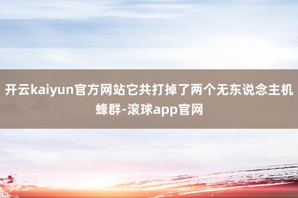 开云kaiyun官方网站它共打掉了两个无东说念主机蜂群-滚球app官网