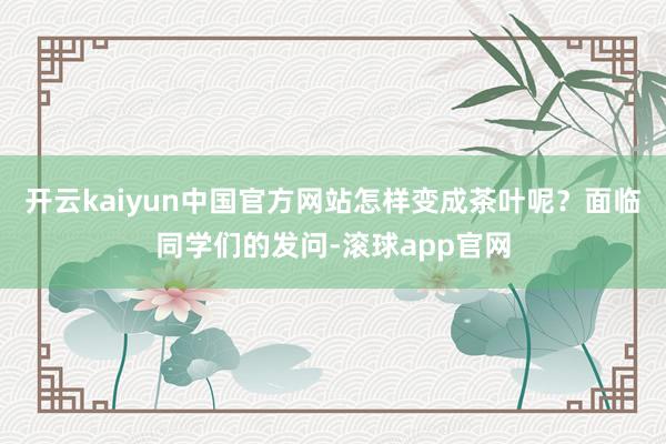 开云kaiyun中国官方网站怎样变成茶叶呢？面临同学们的发问-滚球app官网