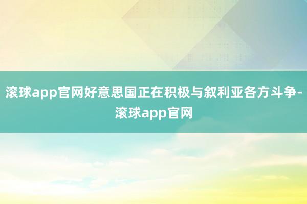 滚球app官网好意思国正在积极与叙利亚各方斗争-滚球app官网