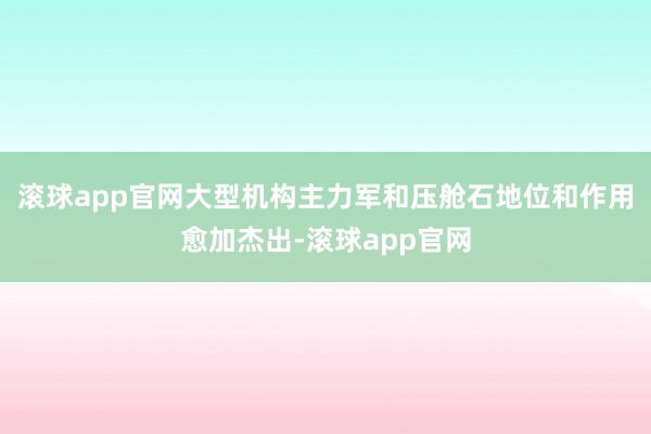 滚球app官网大型机构主力军和压舱石地位和作用愈加杰出-滚球app官网