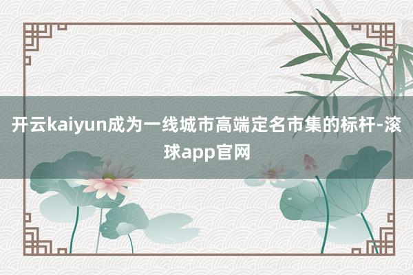 开云kaiyun成为一线城市高端定名市集的标杆-滚球app官网