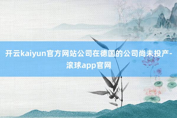 开云kaiyun官方网站公司在德国的公司尚未投产-滚球app官网