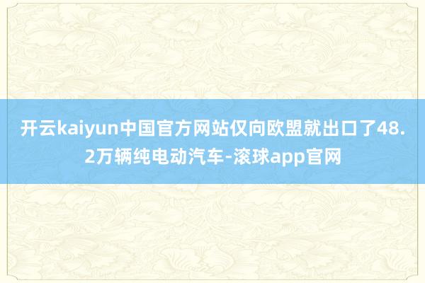 开云kaiyun中国官方网站仅向欧盟就出口了48.2万辆纯电动汽车-滚球app官网