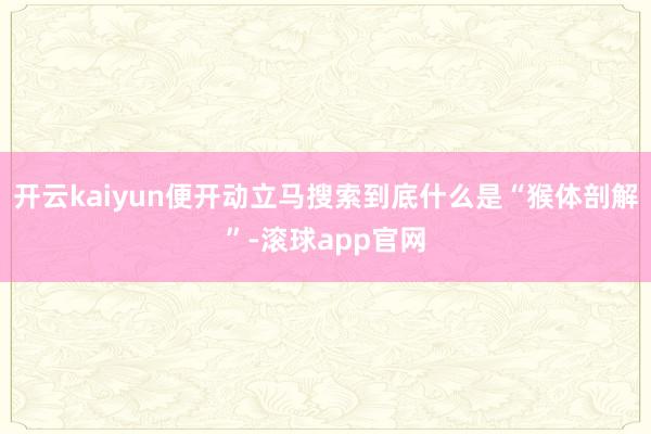 开云kaiyun便开动立马搜索到底什么是“猴体剖解”-滚球app官网