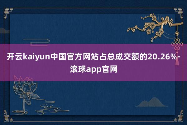 开云kaiyun中国官方网站占总成交额的20.26%-滚球app官网