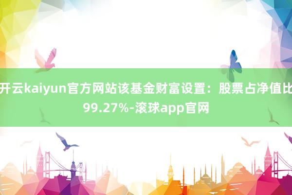 开云kaiyun官方网站该基金财富设置：股票占净值比99.27%-滚球app官网