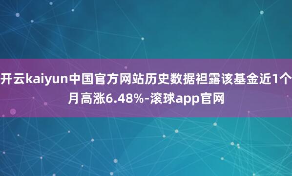 开云kaiyun中国官方网站历史数据袒露该基金近1个月高涨6.48%-滚球app官网