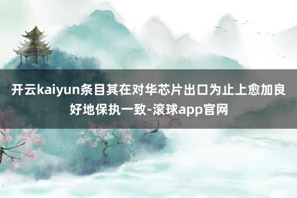 开云kaiyun条目其在对华芯片出口为止上愈加良好地保执一致-滚球app官网
