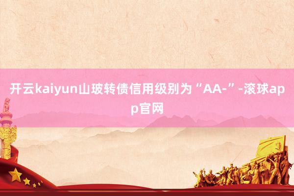 开云kaiyun山玻转债信用级别为“AA-”-滚球app官网