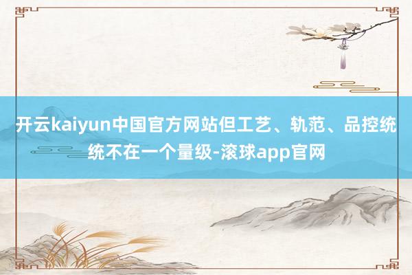 开云kaiyun中国官方网站但工艺、轨范、品控统统不在一个量级-滚球app官网