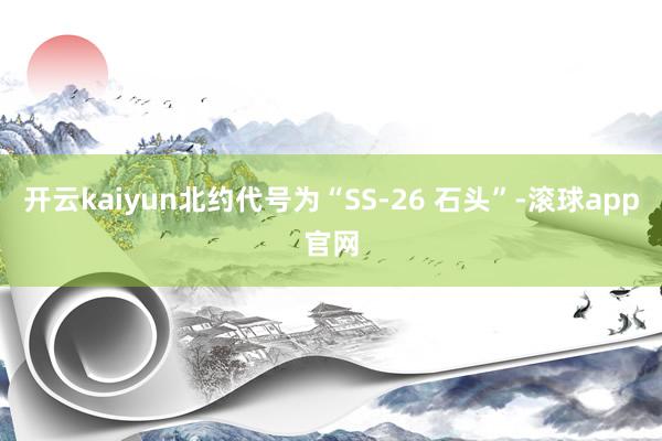开云kaiyun北约代号为“SS-26 石头”-滚球app官网
