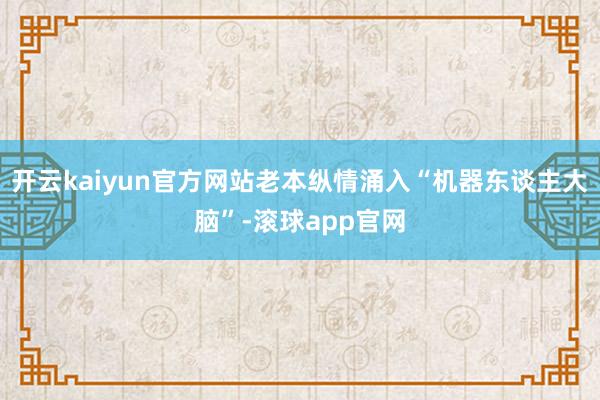 开云kaiyun官方网站老本纵情涌入“机器东谈主大脑”-滚球app官网
