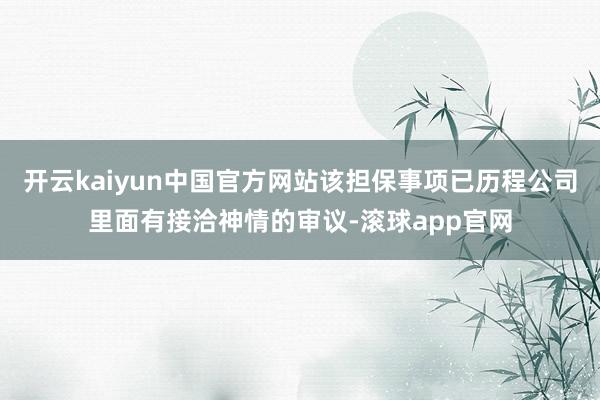 开云kaiyun中国官方网站该担保事项已历程公司里面有接洽神情的审议-滚球app官网