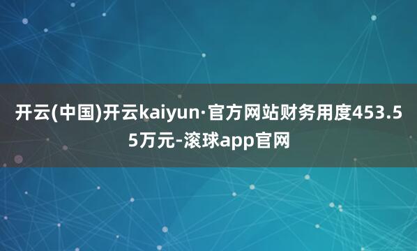 开云(中国)开云kaiyun·官方网站财务用度453.55万元-滚球app官网