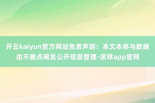 开云kaiyun官方网站免责声明：本文本体与数据由不雅点阐发公开信息整理-滚球app官网