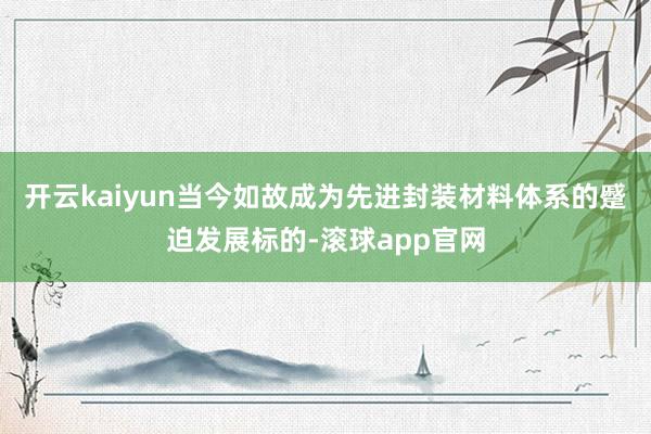 开云kaiyun当今如故成为先进封装材料体系的蹙迫发展标的-滚球app官网