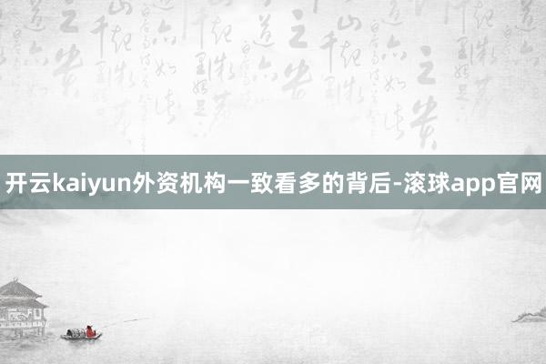 开云kaiyun外资机构一致看多的背后-滚球app官网