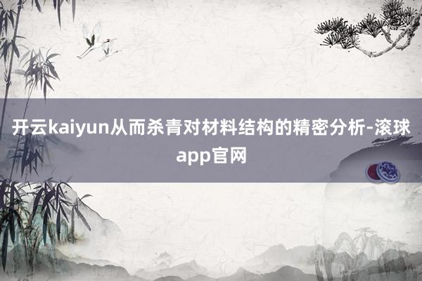 开云kaiyun从而杀青对材料结构的精密分析-滚球app官网