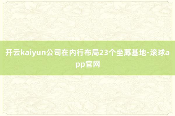 开云kaiyun公司在内行布局23个坐蓐基地-滚球app官网