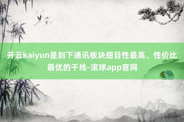 开云kaiyun是刻下通讯板块细目性最高、性价比最优的干线-滚球app官网