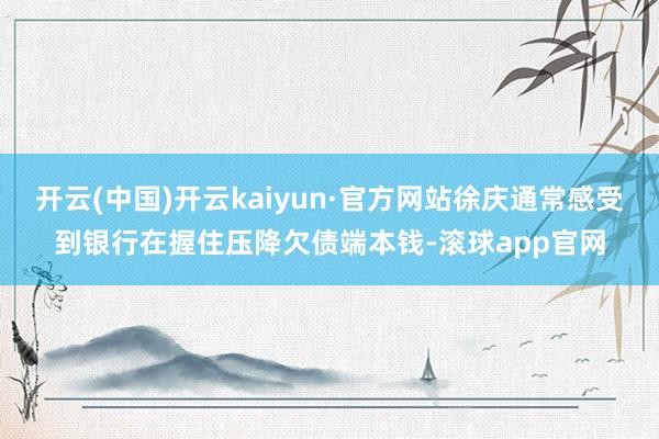 开云(中国)开云kaiyun·官方网站徐庆通常感受到银行在握住压降欠债端本钱-滚球app官网