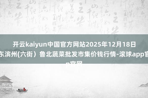 开云kaiyun中国官方网站2025年12月18日山东滨州(六街）鲁北蔬菜批发市集价钱行情-滚球app官网