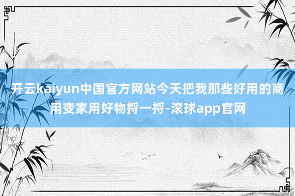 开云kaiyun中国官方网站今天把我那些好用的商用变家用好物捋一捋-滚球app官网